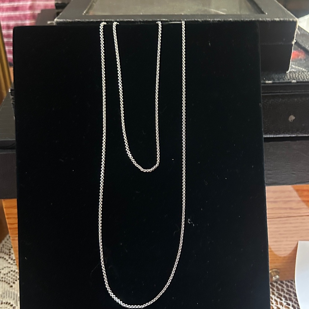 Brighton Sterling Silver Cable Chain Necklace - Classic Silver Tone. - Picture 3 of 5